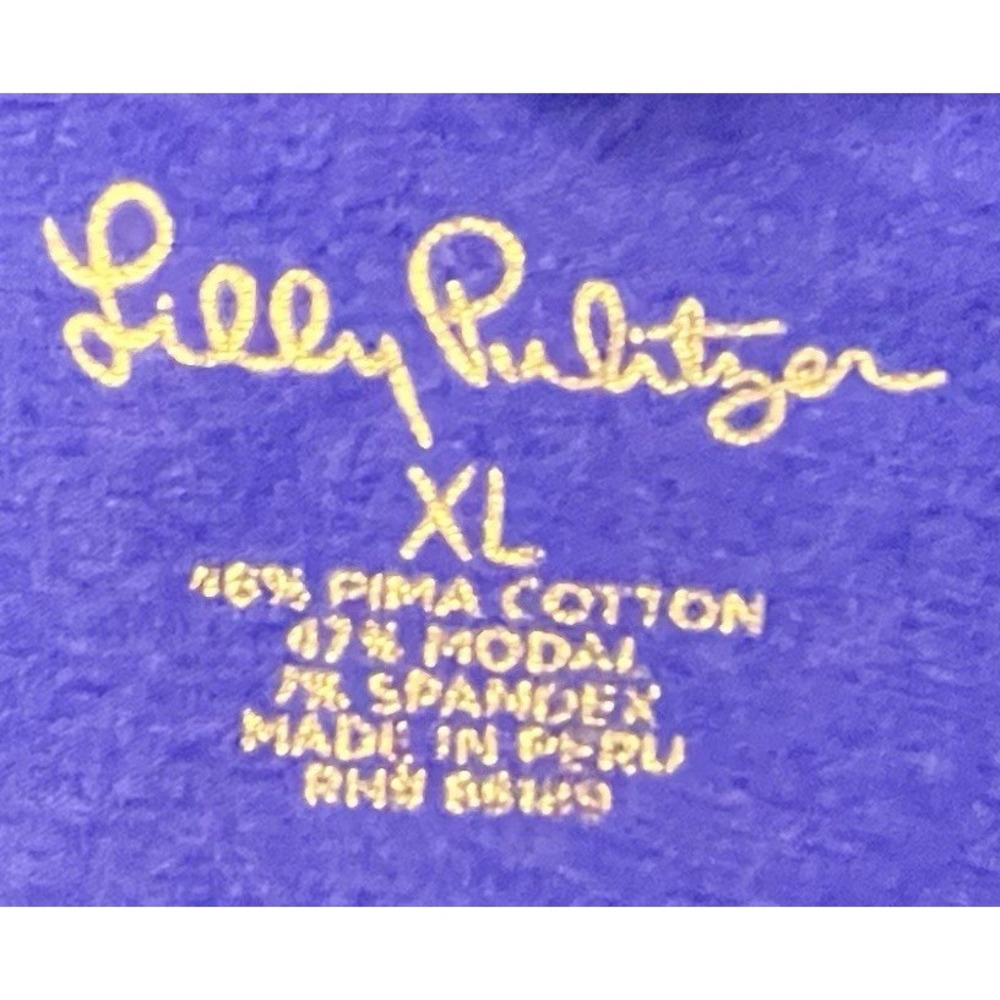 New Lilly Pulitzer XL Alessa Ruffle Long Sleeve Shirt Blue Preppy Size X Large - Picture 8 of 8